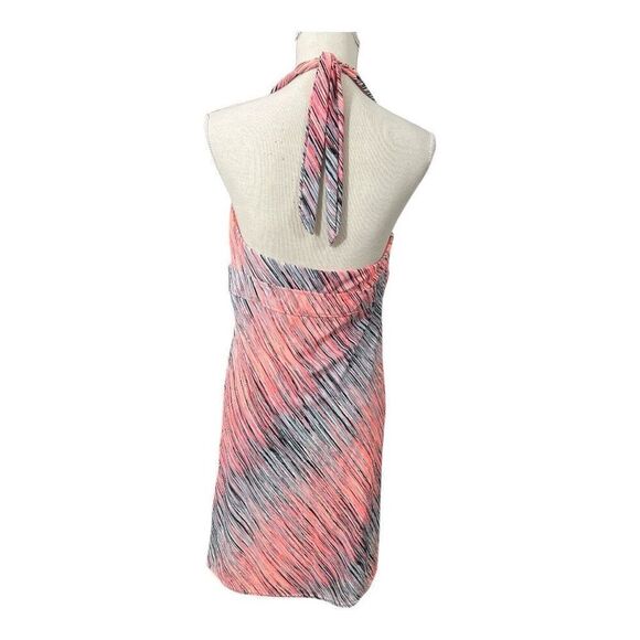ZeroXposur Halter Swim Dress Built In Bra Neon Orange Grey Sun Protection Size L - Picture 12 of 13